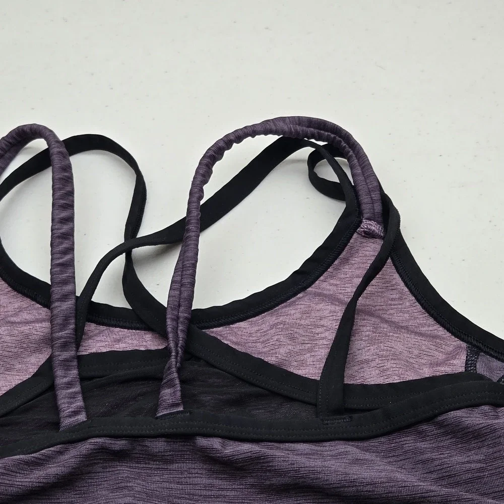 PINK Women Sports Bra‎ Medium Purple Geometric ULTIMATE Pullover